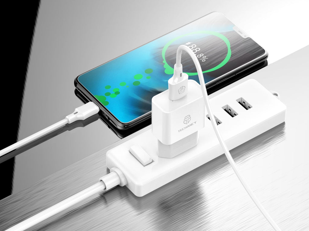 Techancy Carregador Usb Para Telemóvel Branco TA2776, Carregamento